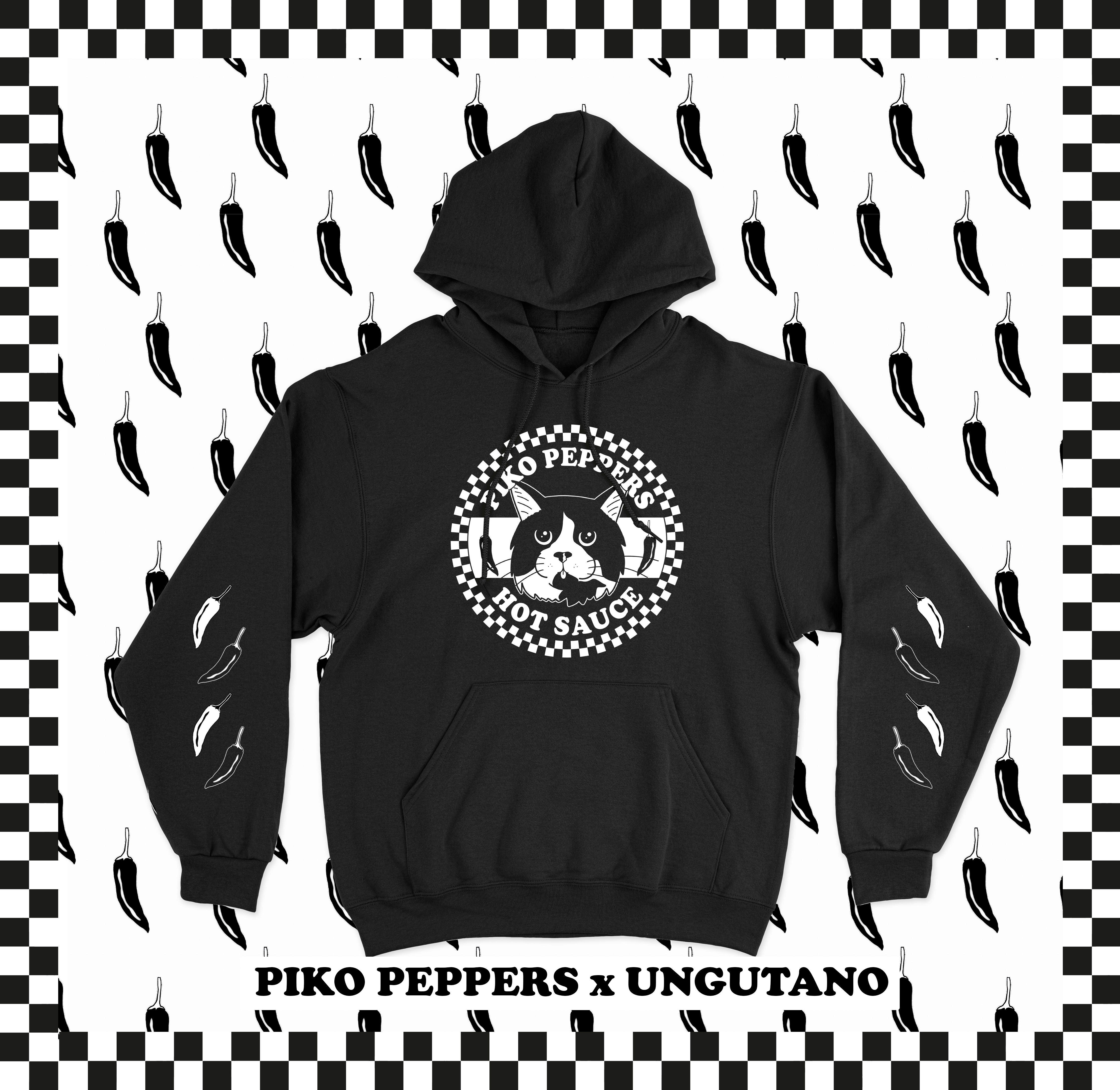 piko-peppers-chandail-capuchon-noir-champion-sweat-hoodie-tailles-m-l-xl image 1
