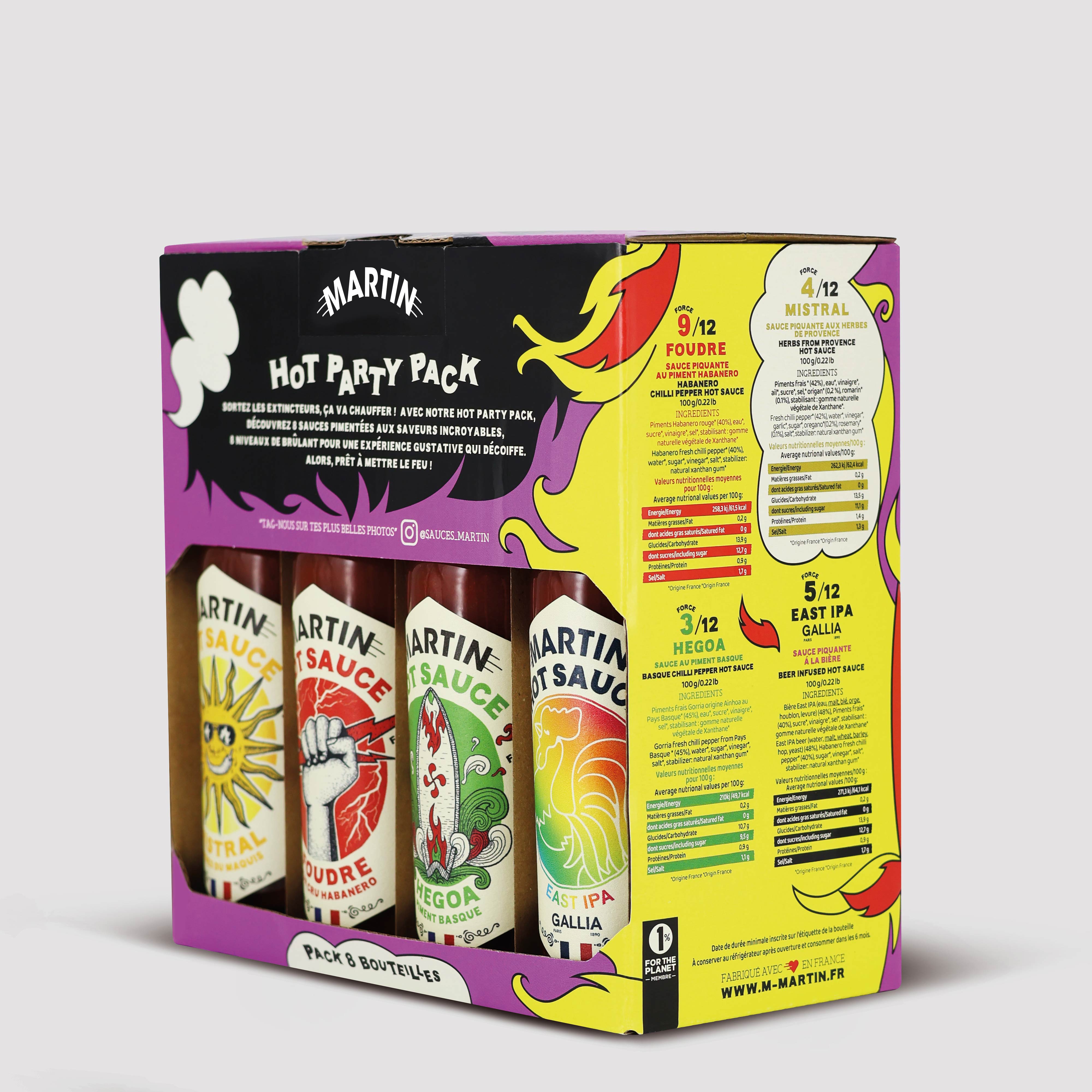 maison-martin-hot-party-pack-8-bouteilles-coffret-8-sauces-piment-es image 4