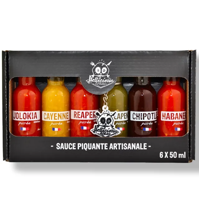 hellicious-coffret-sauces-piquantes-6-x-50-ml-pur-es-artisanales-fran-aises image 1