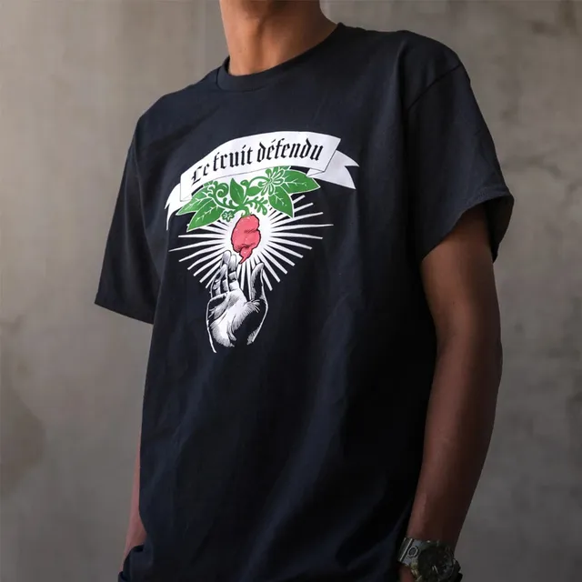 la-pimenterie-t-shirt-le-fruit-d-fendu-coton-noir image 1