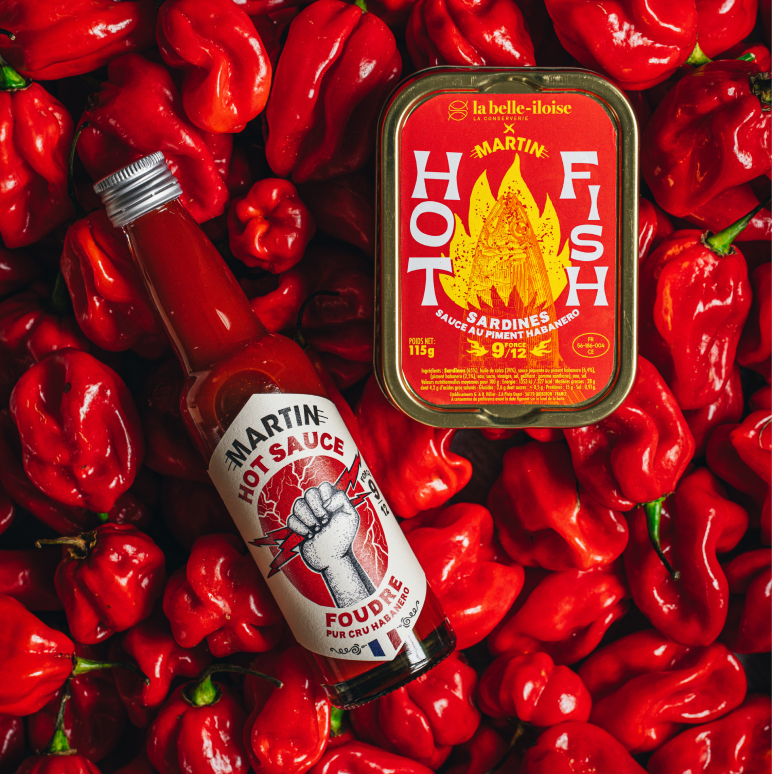 maison-martin-hot-fish-coffret-sauce-piquante-sardine-habanero-rouge image 3