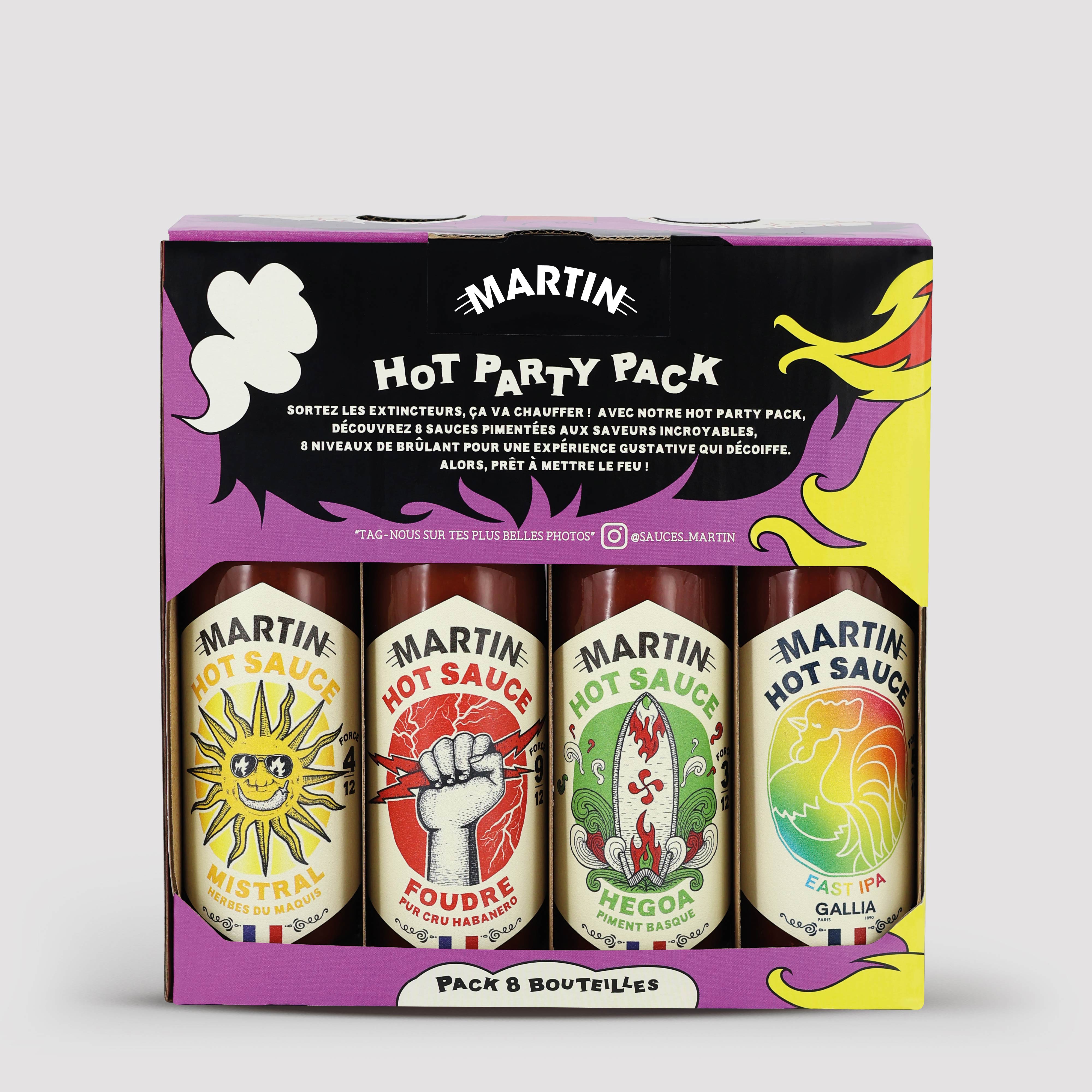 maison-martin-hot-party-pack-8-bouteilles-coffret-8-sauces-piment-es image 2