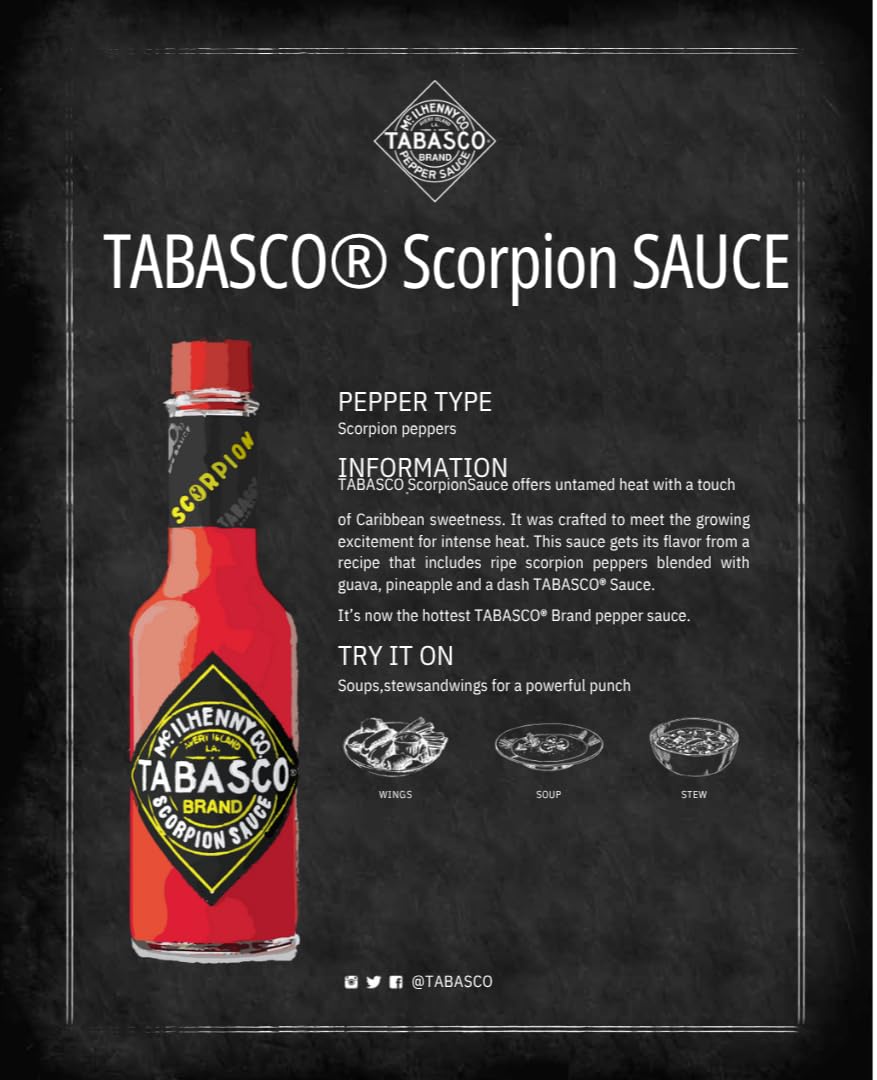 tabasco-sauce-piquante-scorpion-pepper-lot-12-x-60-ml image 6