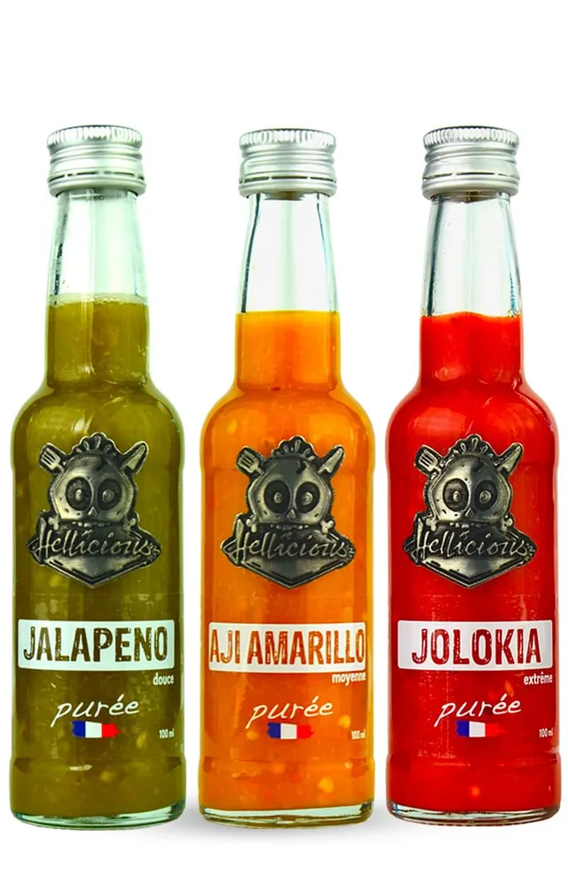 hellicious-coffret-3-sauces-piquantes-jalapeno-aji-amarillo-jolokia-test-de-tol- image 1