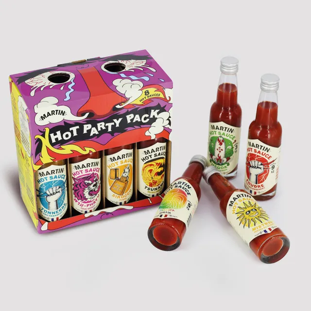 maison-martin-hot-party-pack-8-bouteilles-coffret-8-sauces-piment-es image 1